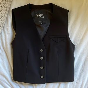Zara Black Suit Vest Top